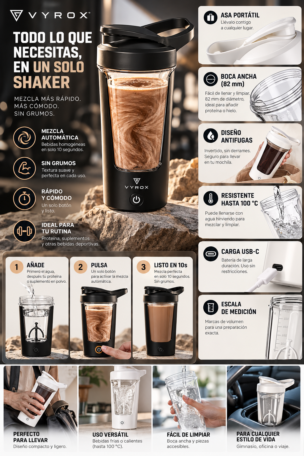 VYROX PowerShaker™ – Shaker Eléctrico Automático