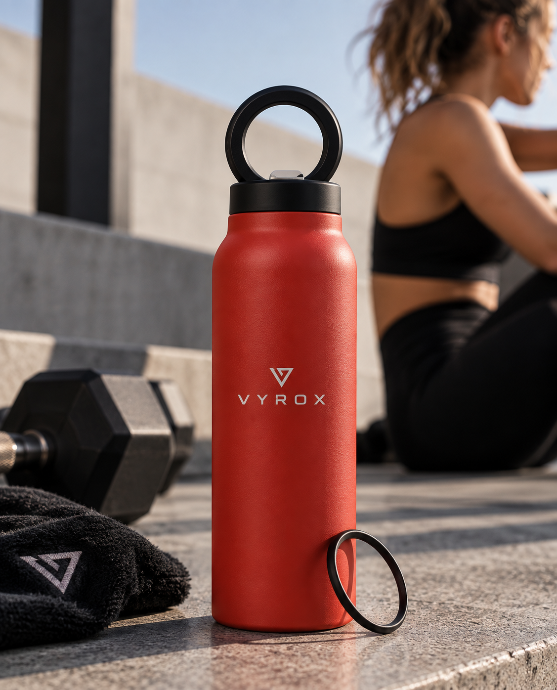 VYROX MagBottle™ – Botella Magnética con Soporte para Móvil